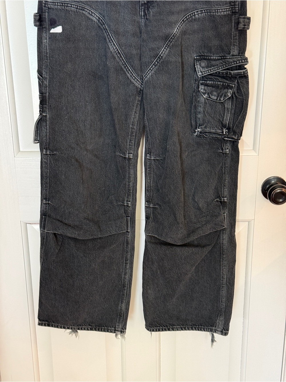 Agolde Neri Cargo Jeans Black wash Wide Leg Utility 25483 - Picture 6 of 16